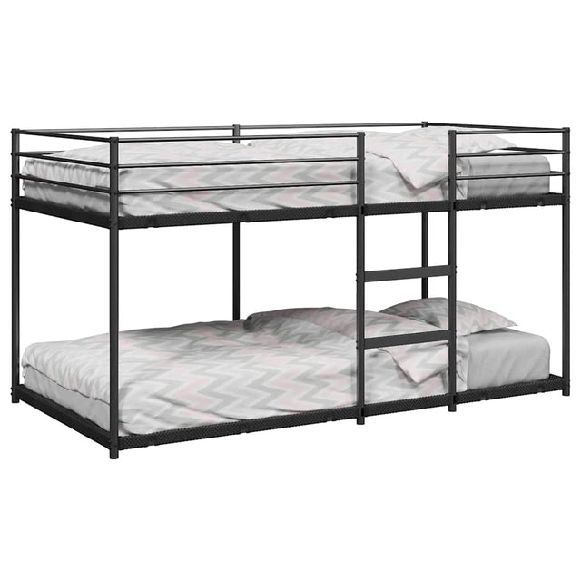 Vidaxl stapelbed zonder matras 107x203 cm staal zwart