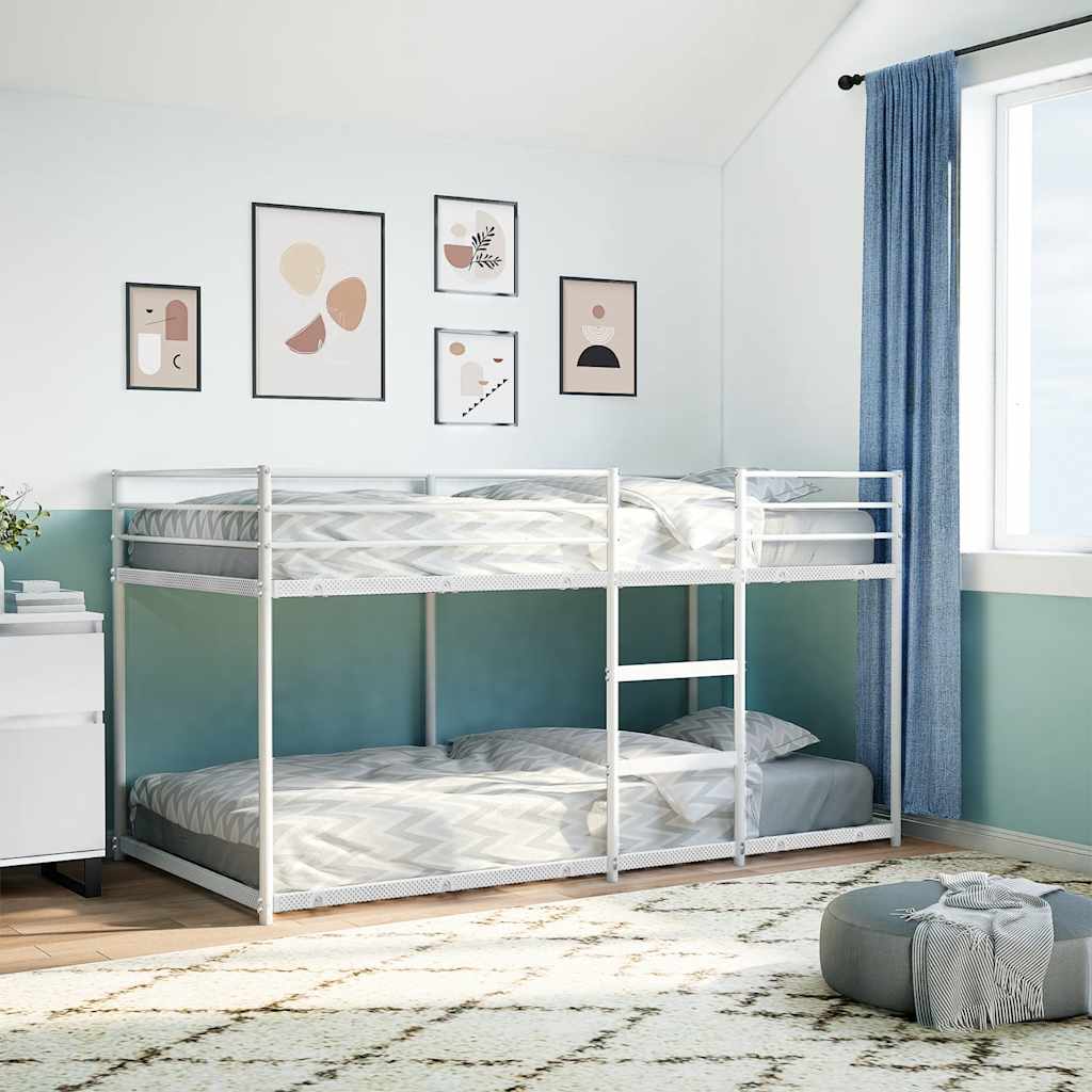 Vidaxl stapelbed zonder matras 100x200 cm staal wit