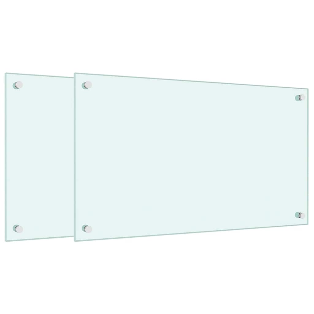 Vidaxx Küchenrückwände 2 Stück 70x40 cm Hartglas weiß