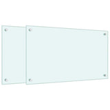 VidaXL Küchenrückwände 2 Stk. 70x40 cm Hartglas weiß