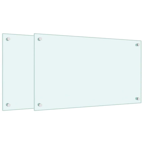 VidaXL Küchenrückwände 2 Stk. 70x40 cm Hartglas weiß