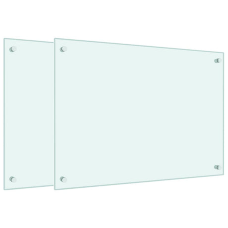 Vidaxx Küchenrückwände 2 Stück 70x50 cm Hartglas weiß