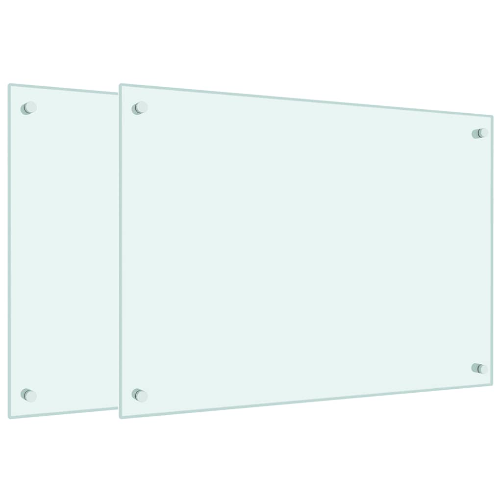 VidaXL Küchenrückwände 2 Stk. 70x50 cm Hartglas weiß