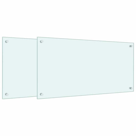 VidaXL Küchenspritzschutz 2 Stk. 80x40 cm Hartglas weiß