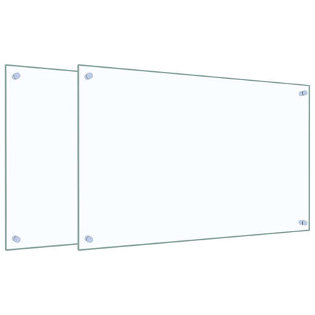 VidaXL Spritzschutz für die Küche, 2 Stück, 80 x 50 cm, gehärtetes Glas, transparent