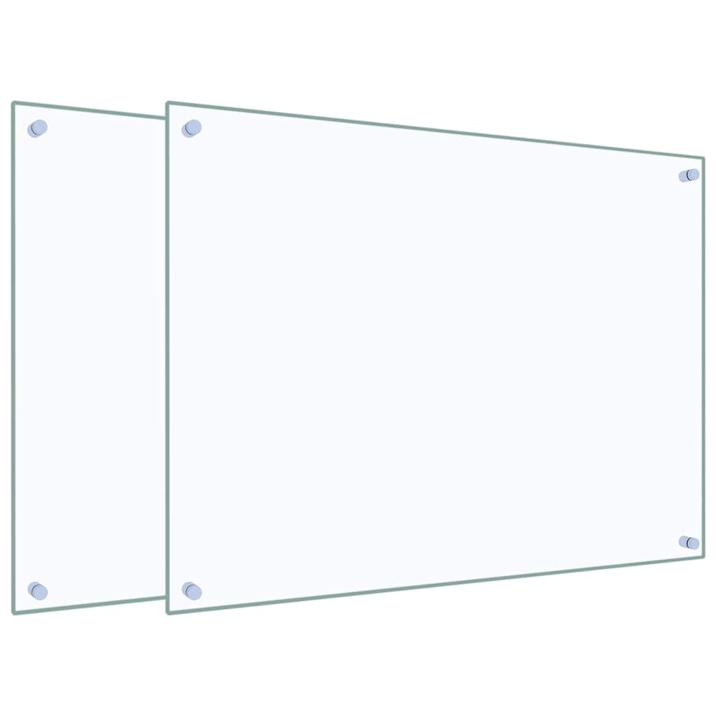 VidaXL Spritzschutz für die Küche, 2 Stück, 80 x 60 cm, gehärtetes Glas, transparent