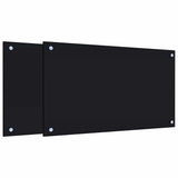 VidaXL Küchenspritzschutz 2 Stk. 70x40 cm Hartglas Schwarz