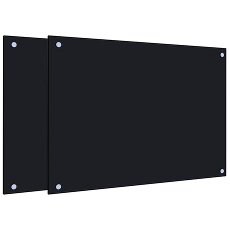 VidaXL Küchenspritzschutz 2 Stk. 70x50 cm Hartglas schwarz