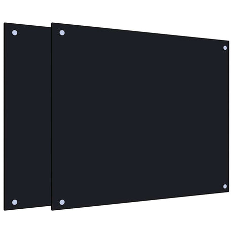 Vidaxx Küchenrückwände 2 Stück 70x60 cm Hartglas schwarz