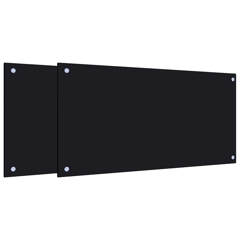 Vidaxx Küchenrückwände 2 Stk. 80x40 cm Hartglas schwarz