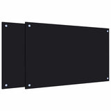 VidaXL Küchenspritzschutz 2 Stk. 80x50 cm Hartglas schwarz