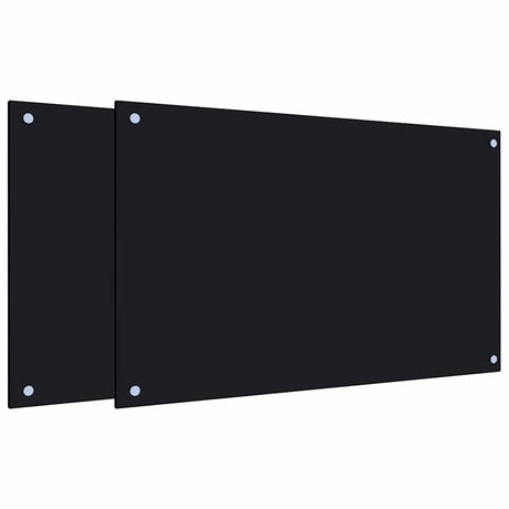 VidaXL Küchenspritzschutz 2 Stk. 80x50 cm Hartglas schwarz