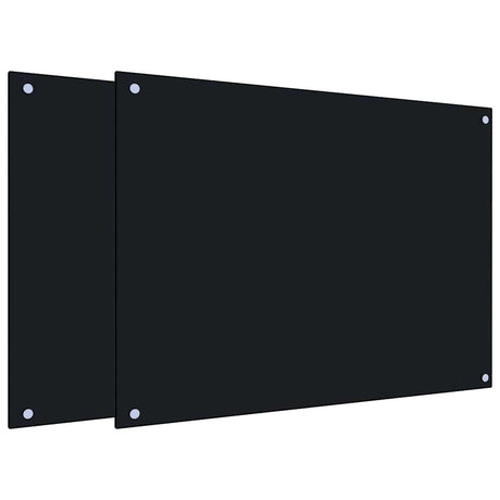 VidaXL Küchenspritzschutz 2 Stk. 80x60 cm Hartglas schwarz