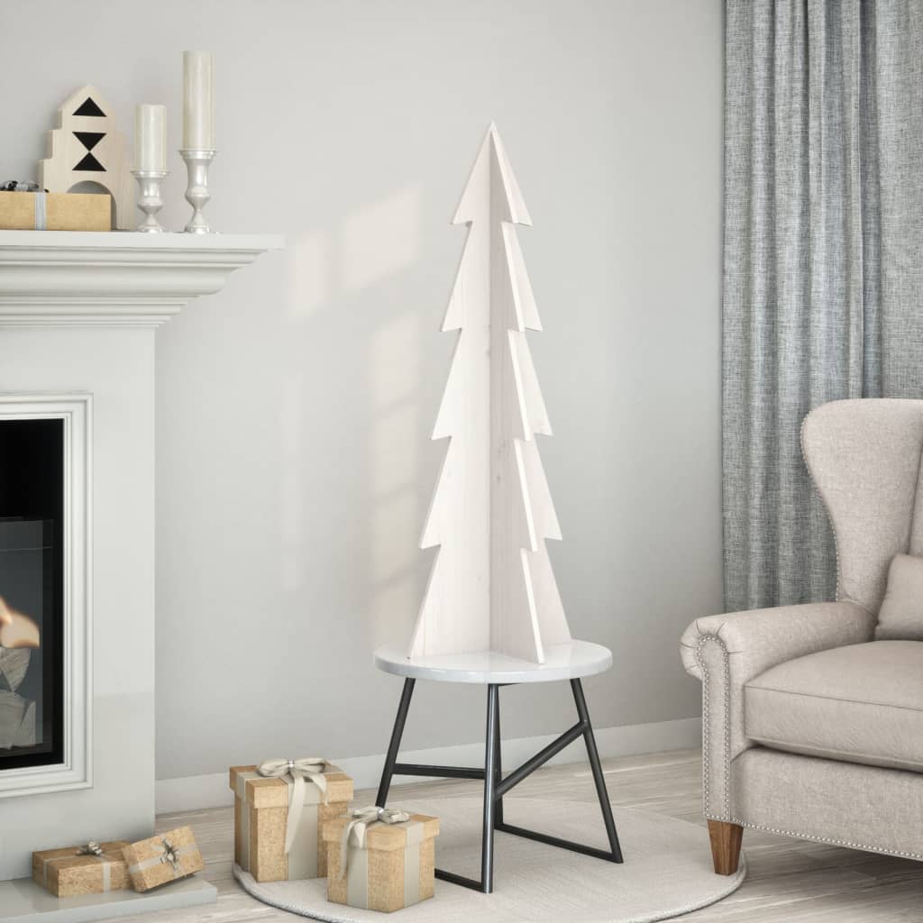 Vidaxx Weihnachtsdekoration Weihnachtsbaum 112 cm massives Kiefernholz weiß