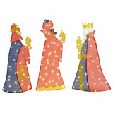 Vidaxl 3 wijze mannen kerstverlichting 3 pcs warmwit 105 cm stof
