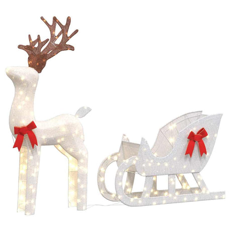 VidaXL Weihnachtsdekoration Rentier und Schlitten 100 LEDs kaltweiß