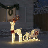 VidaXL Weihnachtsdekoration Rentier und Schlitten 100 LEDs kaltweiß