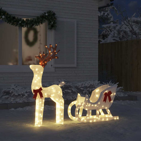 VidaXL Weihnachtsdekoration Rentier und Schlitten 100 LEDs kaltweiß