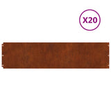 Vidaxx Rasenkanten 20 Stück 25x103 cm flexibler wetterfester Stahl
