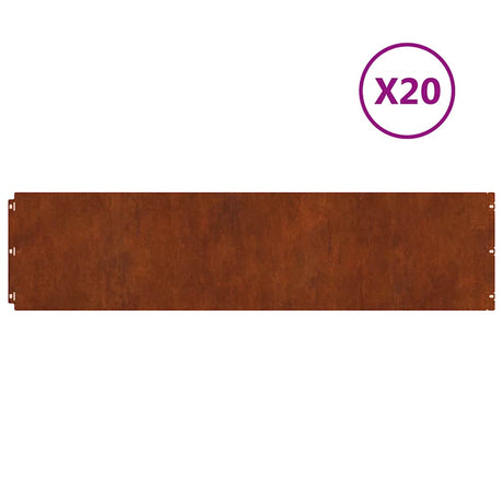 Vidaxx Rasenkanten 20 Stück 25x103 cm flexibler wetterfester Stahl
