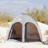 Vidaxl zwembad tent grijs 366 x 305 x 231 cm polyester en glasvezel