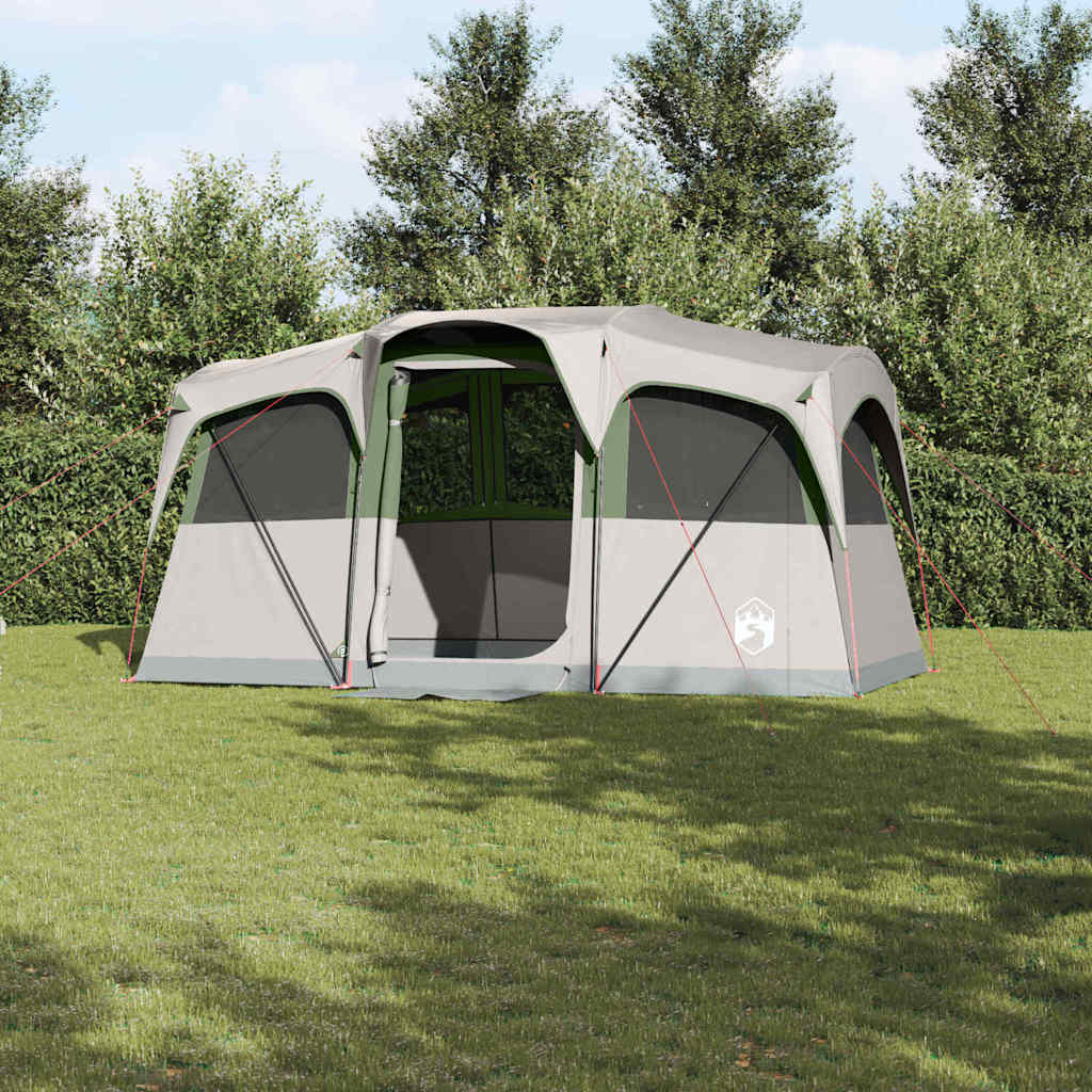 Vidaxl gezinstent wit en groen 435 x 255 x 216 cm polyester en staal