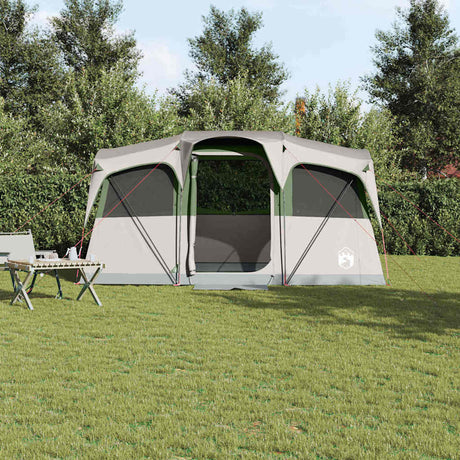 Vidaxl gezinstent wit en groen 435 x 255 x 216 cm polyester en staal