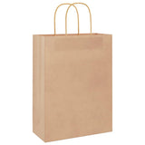 Vidaxl papieren zakken 250 st met hengsels 26x12x35 cm bruin