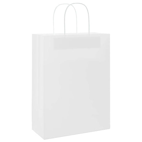 Vidaxl papieren zakken 50 st met hengsels 26x12x35 cm wit