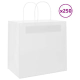 Vidaxl papieren zakken 250 st met hengsels 26x17x25 cm wit