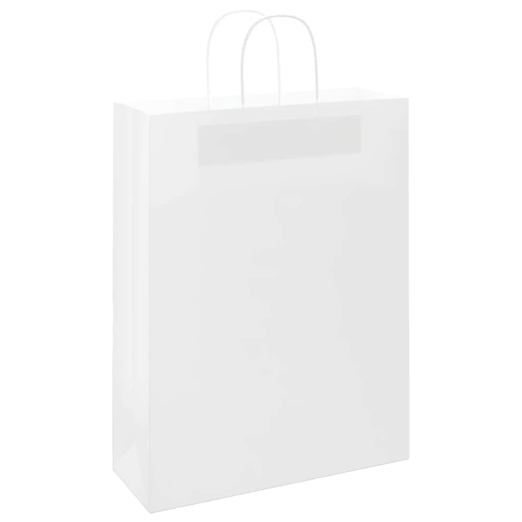 Vidaxl papieren zakken 250 st met hengsels 32x12x42 cm wit