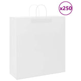 Vidaxl papieren zakken 250 st met hengsels 45x17x48 cm wit