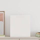 Vidaxl papieren zakken 250 st met hengsels 45x17x48 cm wit