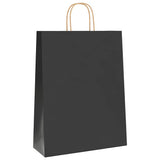 Vidaxl papieren zakken 250 st met hengsels 32x12x42 cm zwart