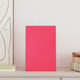 Vidaxl papieren zakjes 50 st met hengsels 21x11x31 cm roze