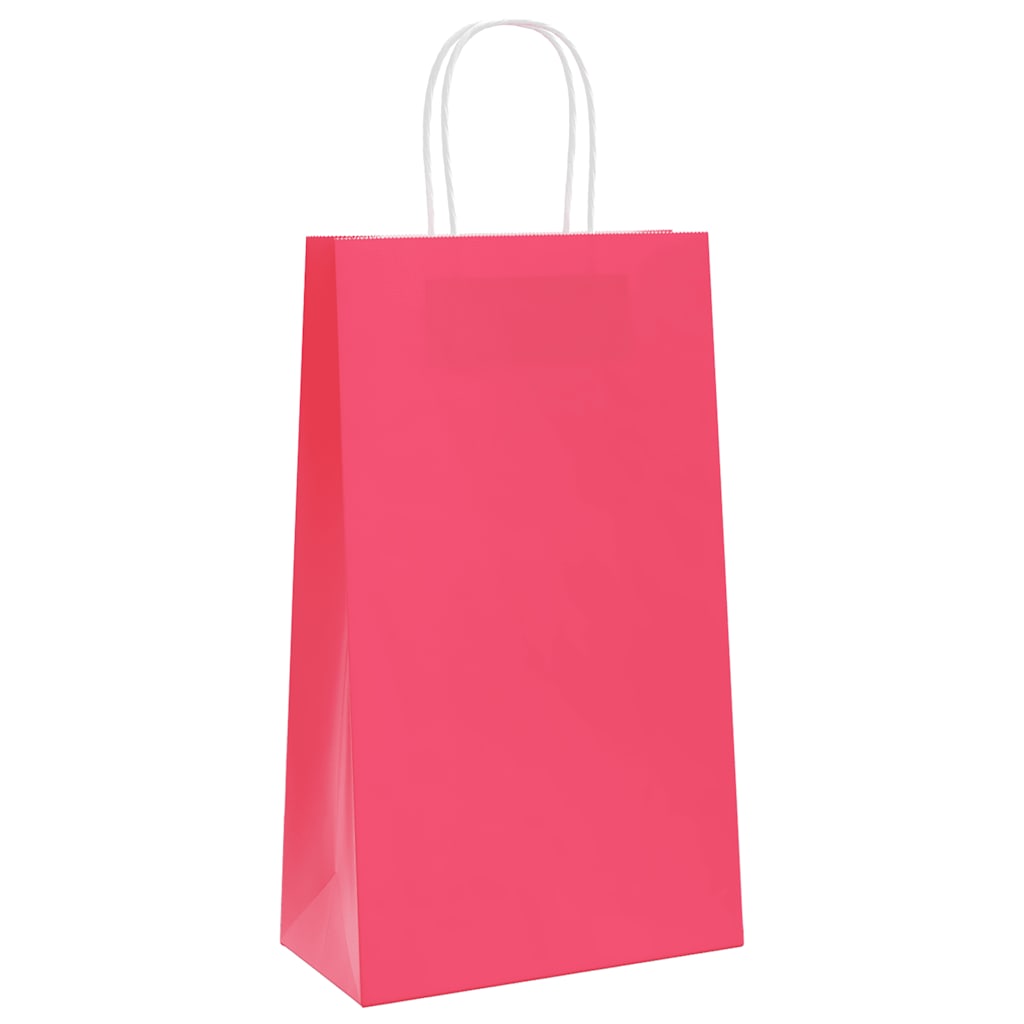 Vidaxl papieren zakken 50 st met hengsels 21x11x36 cm roze