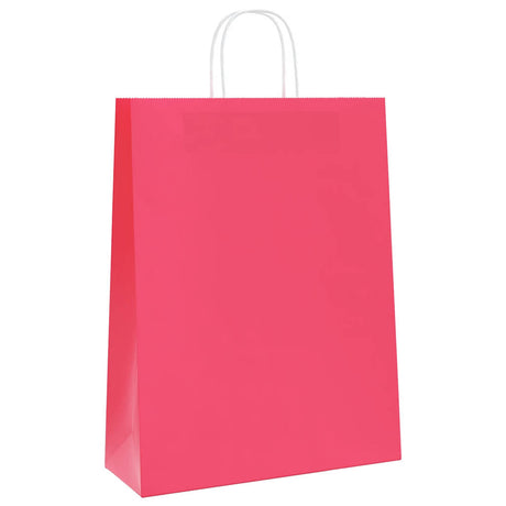Vidaxl papieren zakken 50 st met hengsels 32x12x42 cm roze