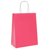 Vidaxl papieren zakken 250 st met hengsels 21x11x28 cm roze