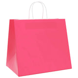 Vidaxl papieren zakken 250 st met hengsels 32x22x28 cm roze