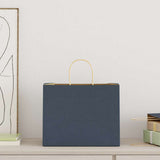 Vidaxl papieren zakken 250 st met hengsels 32x22x24 cm blauw