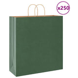 Vidaxl papieren zakken 250 st met hengsels 45x17x48 cm groen