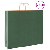 Vidaxl papieren zakken 250 st met hengsels 54x15x49 cm groen