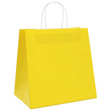 Vidaxl papieren zakken 250 st met hengsels 26x17x25 cm geel
