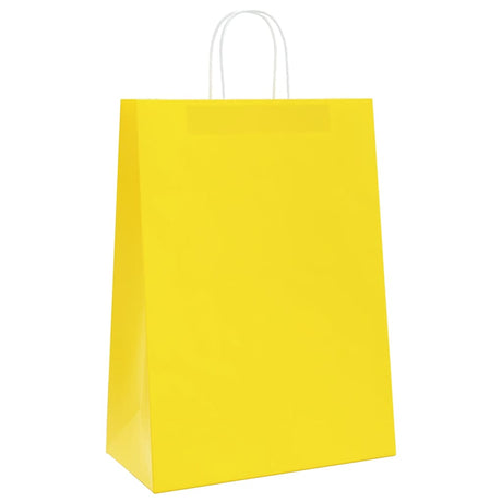 Vidaxl papieren zakken 250 st met hengsels 32x17x44 cm geel