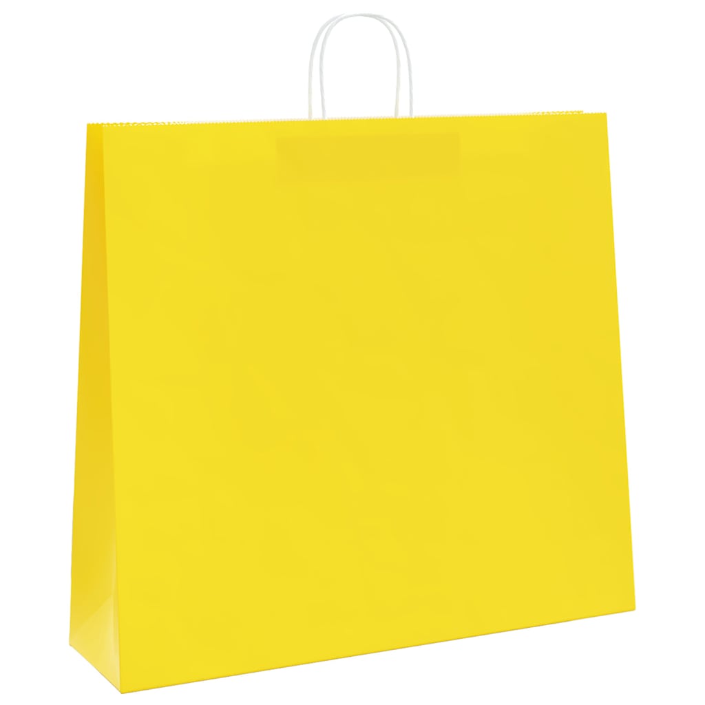 Vidaxl papieren zakken 250 st met hengsels 54x15x49 cm geel