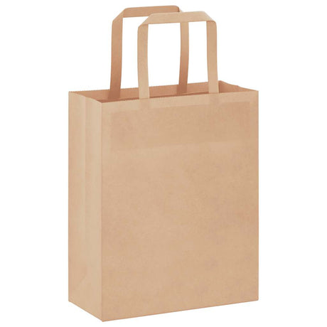 Vidaxl papieren zakken 50 st met hengsels 18x8x22 cm bruin