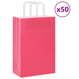 Vidaxl papieren zakken 50 st met hengsels 21x11x31 cm roze