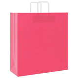 Vidaxl papieren zakken 50 st met hengsels 45x17x48 cm roze