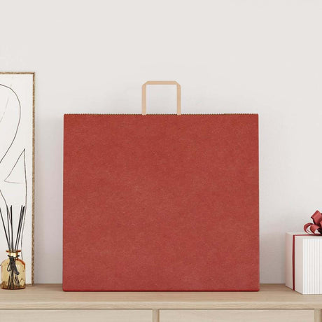 Vidaxl papieren zakken 250 st met hengsels 54x15x49 cm rood