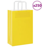 Vidaxl papieren zakken 250 st met hengsels 21x11x31 cm geel